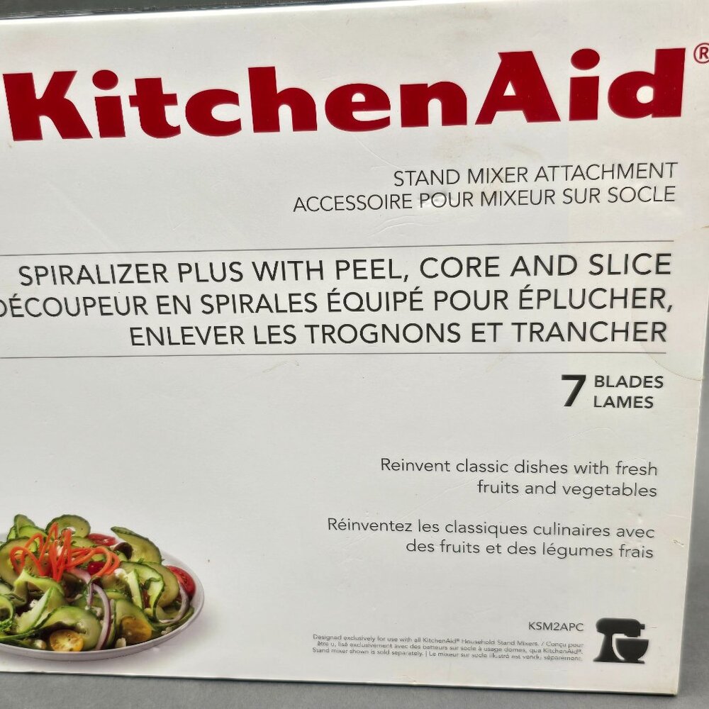 KitchenAid Spiralizer Plus Attachment 7 Blades Stand Mixer KSM2APC NIB - Picture 2 of 9